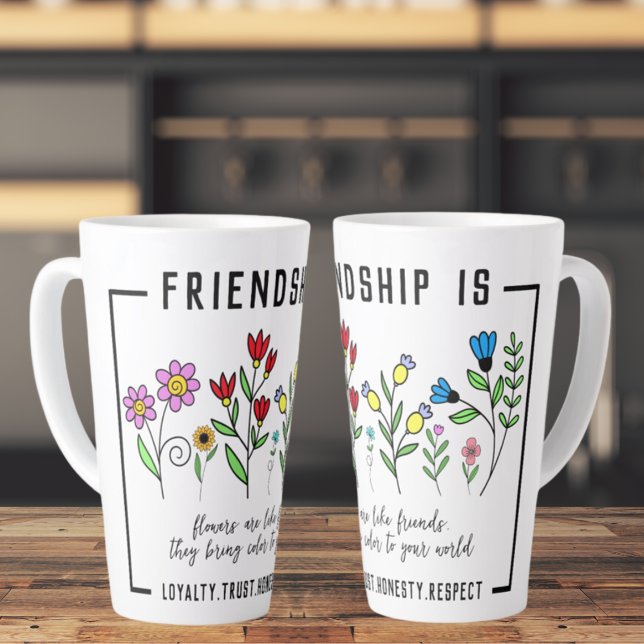 Taza De Café Latte La amistad es lealtad, confianza, honestidad, resp (Subido por el creador)