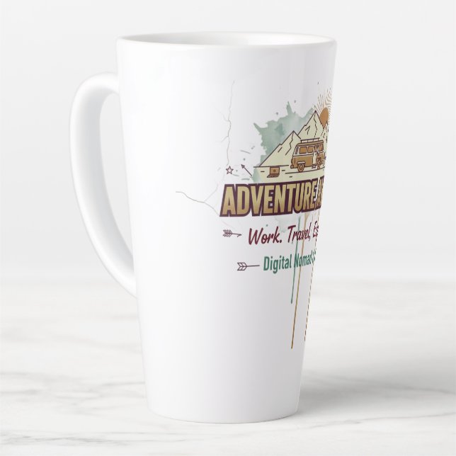 Taza De Café Latte La aventura espera (Ángulo izquierdo)