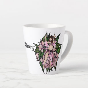 Taza De Café Latte La bailarina de Belly rosa Shimmy