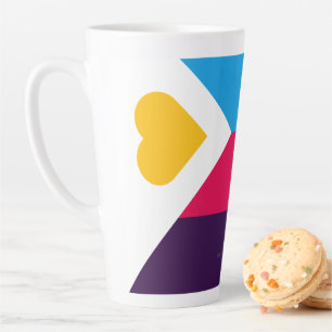 Taza De Café Latte La bandera de orgullo poliamoroso tricolor de Slip