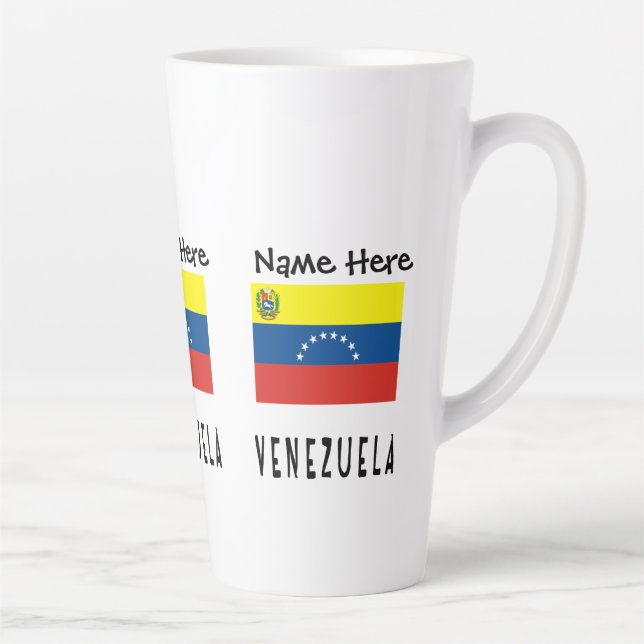 Taza De Café Latte La bandera venezolana personalizada (Derecha)