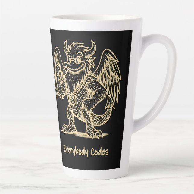 Taza De Café Latte La canción de los pavos y los dragones latte mug (Derecha)