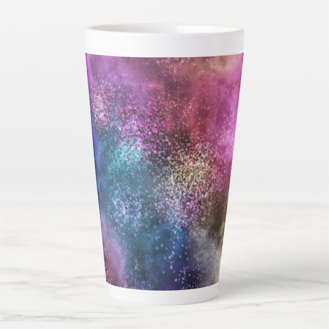 Taza De Café Latte La colorida galaxia (Anverso)