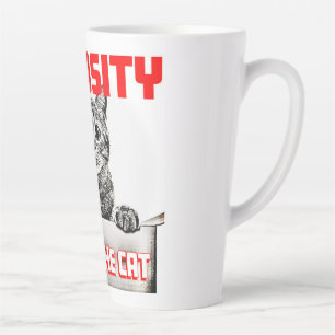 Taza De Café Latte La curiosidad curó al gato