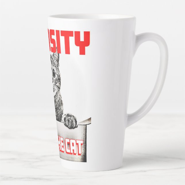 Taza De Café Latte La curiosidad curó al gato (Derecha)