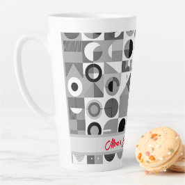 Taza De Café Latte La dosis diaria de retro de patrón geométrico de a