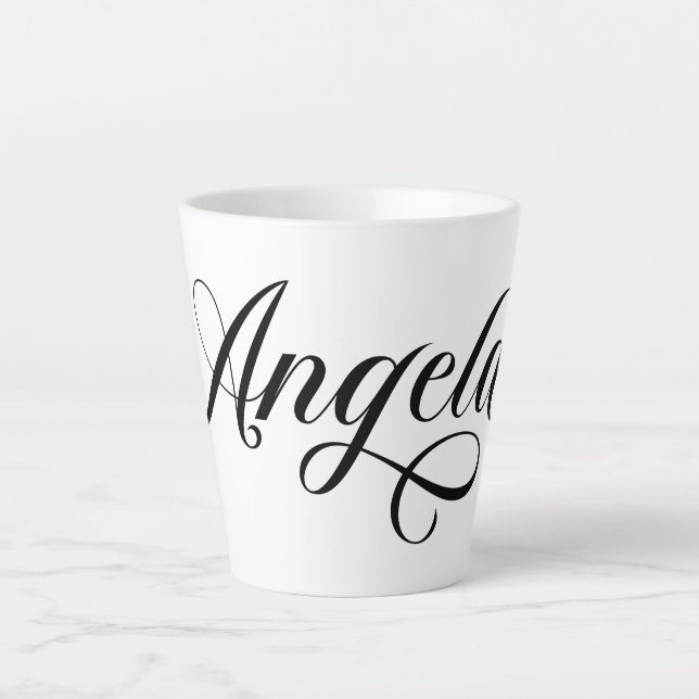Taza De Café Latte La elegante y negra Angela (Anverso)