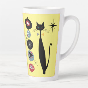 Taza De Café Latte La era retro atómica a mediados del siglo Moderno