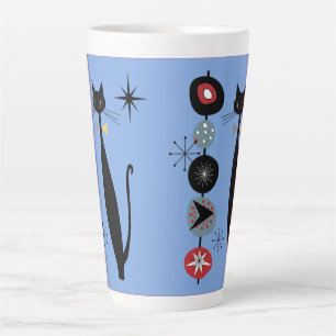 Taza De Café Latte La era retro atómica a mediados del siglo Moderno 