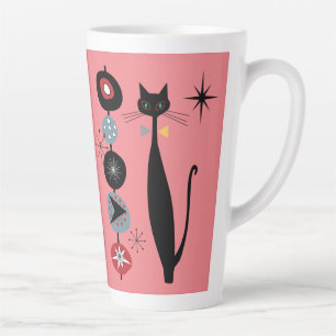 Taza De Café Latte La era retro atómica a mediados del siglo Moderno 