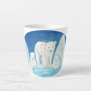 Taza De Café Latte La familia del oso polar