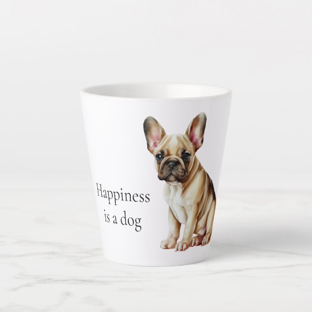 Taza De Café Latte La felicidad es un perro (Anverso)
