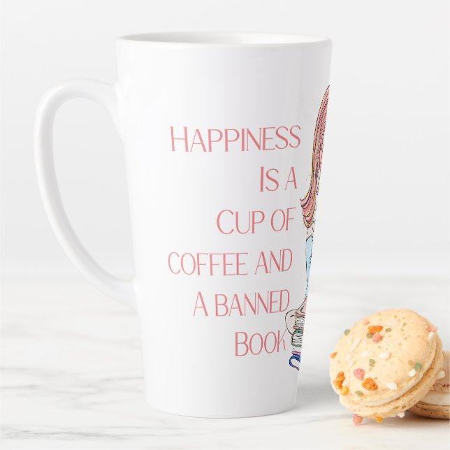 Taza De Café Latte La felicidad es una copa de café (In situ)