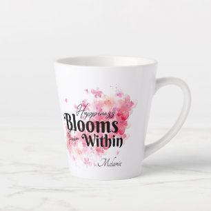 Taza De Café Latte La felicidad florece desde adentro