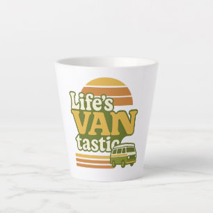 Taza De Café Latte La gráfica retro de la VANtástica furgoneta de los