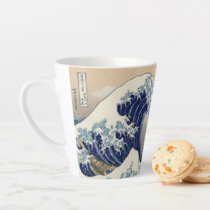 Taza De Café Latte La Gran Ola frente a Kanagawa Hokusai