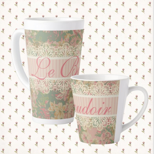 Taza De Café Latte La habitación romántica Le Boudoir Romantique (These romantic latte mugs are  tres chic!)