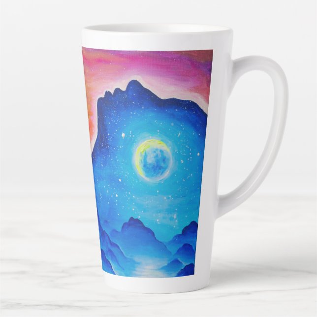 Taza De Café Latte La historia del sol y la luna (Derecha)