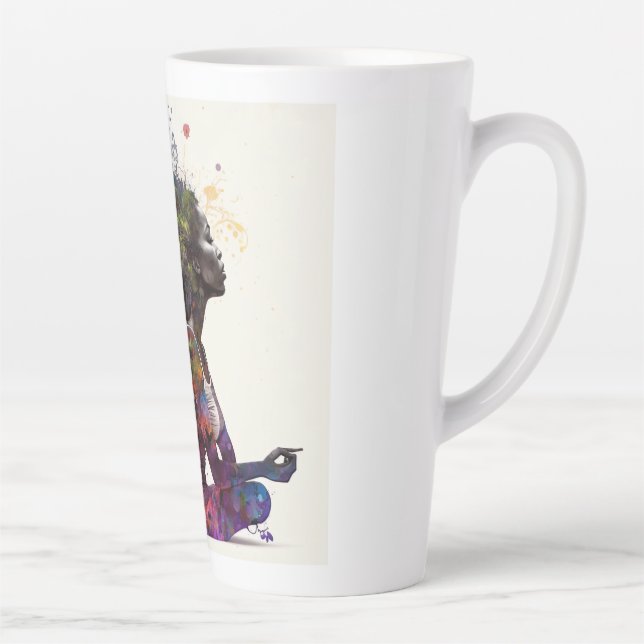 Taza De Café Latte La inspirada mujer abraza Latte Mug (Derecha)