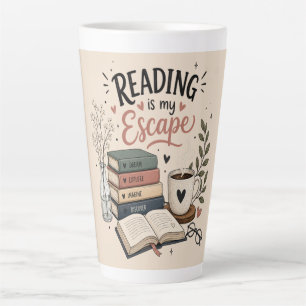 Taza De Café Latte La lectura es mi escape - Planificador de amante d
