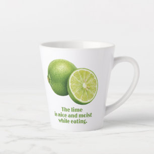 Taza De Café Latte La lima, jugosa, fruta verde fresca