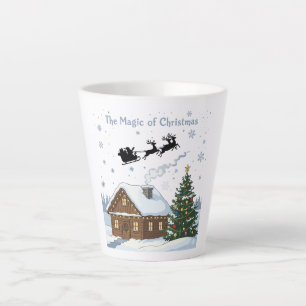Taza De Café Latte La Magia de la Navidad El Trineo de Santa y Cozy