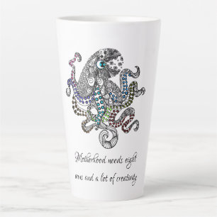 Taza De Café Latte La maternidad necesita ocho brazos artsy octopus c
