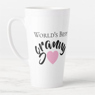 Taza De Café Latte La Mejor Abuela del Mundo Cute Heart Blanco Elegan