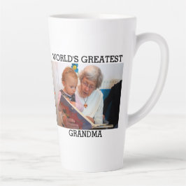 Taza De Café Latte La mejor foto de una abuela del mundo crea la tuya