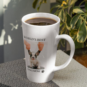 Taza De Café Latte La mejor madre del perro del mundo   Fotografía de
