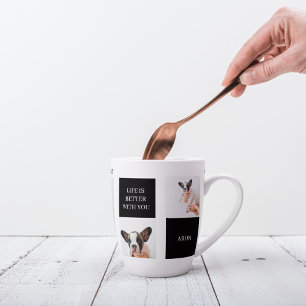 Taza De Café Latte La mejor madre del perro del mundo   Fotografía de