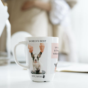 Taza De Café Latte La mejor madre del perro del mundo   Fotografía de