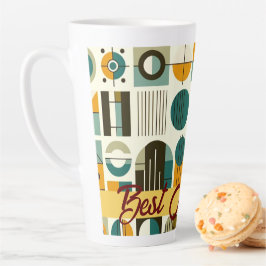 Taza De Café Latte La mejor mamá del estilo contemporáneo de mediados