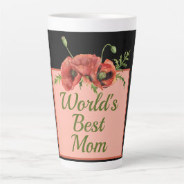 Taza De Café Latte La mejor mamá del mundo floral de la bonito