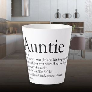Taza De Café Latte La mejor tía del mundo, definición de tía