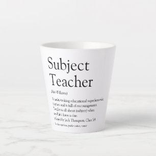 Taza De Café Latte La mejor tipografía de definición de profesor de l