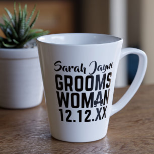 Taza De Café Latte La moderna novia favorece a la mujer joven latte M