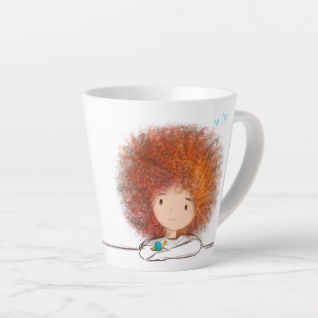Taza De Café Latte La muñeca de pelo rojo (Ángulo derecho)