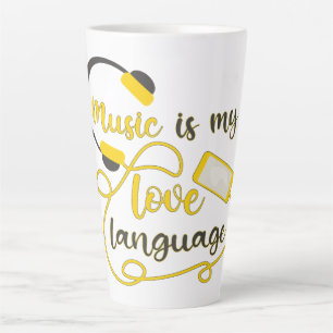 Taza De Café Latte La música es mi lenguaje amoroso frase romántica