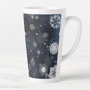Taza De Café Latte La Navidad de SlipperyJoe invernal mágica pacífica