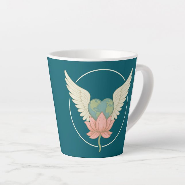 Taza De Café Latte La Paz Empieza Conmigo Latte Mug (Ángulo derecho)