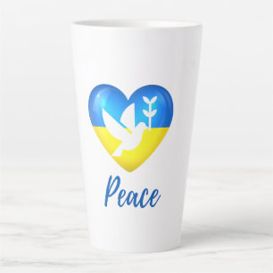 Taza De Café Latte La paz se apodera del corazón de la bandera de Ucr