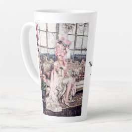 Taza De Café Latte La peluca de la Dama Rosa se adapta a una reina