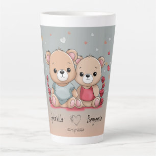 Taza De Café Latte La Personalizado educada Teddy ama el día de San V