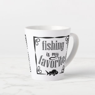 Taza De Café Latte La pesca es mi cita favorita