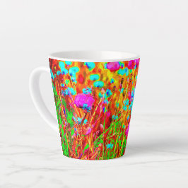 Taza De Café Latte La pradera salvaje en el arte pop de la flor
