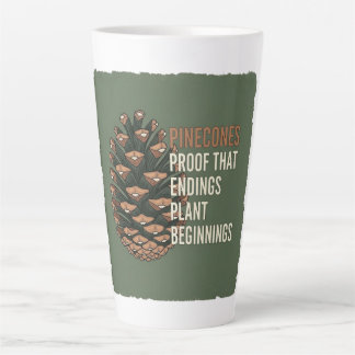 Taza De Café Latte La Promesa Evergreen - Diseño de cono de pino