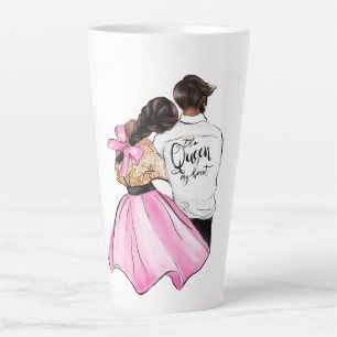 Taza De Café Latte La Reina de mi pareja de día valentina de mi coraz