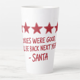 Taza De Café Latte La reseña de 5 estrellas de Santa - Diseño de Navi