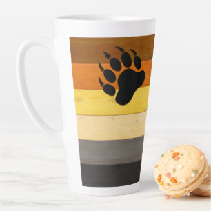 Taza De Café Latte La textura del suelo de madera de la bandera del O